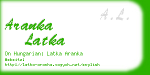 aranka latka business card